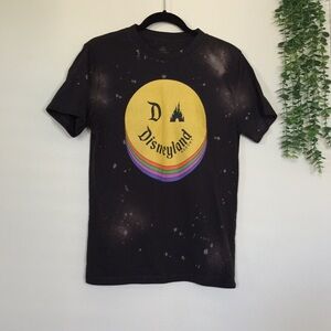 Disneyland Resort Logo Black Shirt with Bleach Spot Size XS